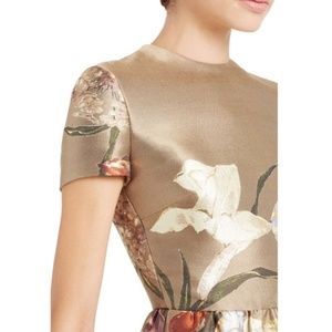 Valentino Women's Valentino Garavani Kimono 1997 Mini Dress Gold Jacquard Silk
